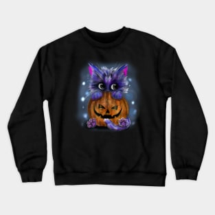 cat and pumpkin Crewneck Sweatshirt